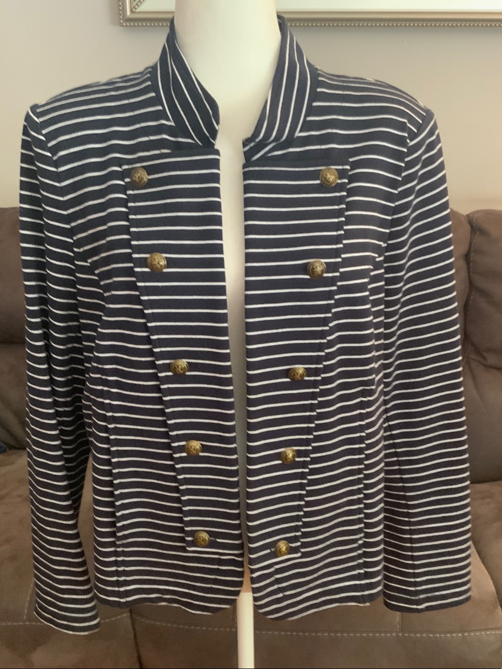 Tommy HilfigerStriped Navy Military-Style Jacket - Women's
